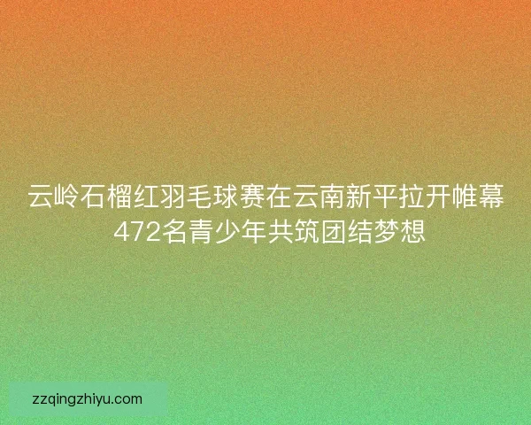 云岭石榴红羽毛球赛在云南新平拉开帷幕 472名青少年共筑团结梦想
