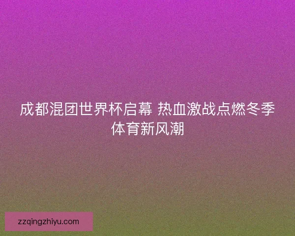 成都混团世界杯启幕 热血激战点燃冬季体育新风潮