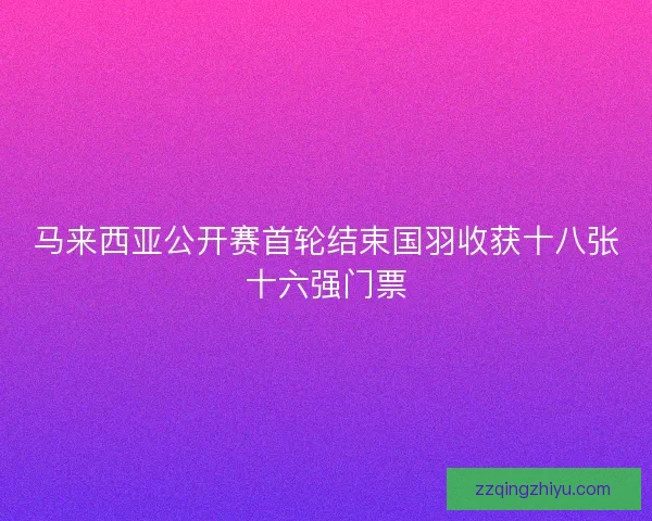 马来西亚公开赛首轮结束国羽收获十八张十六强门票